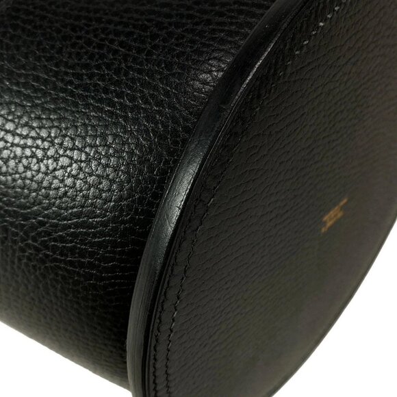 Auth HERMES Standee Black Vachette Grainee Des Ardennes Circle S Shoulder Bag - Picture 4 of 16
